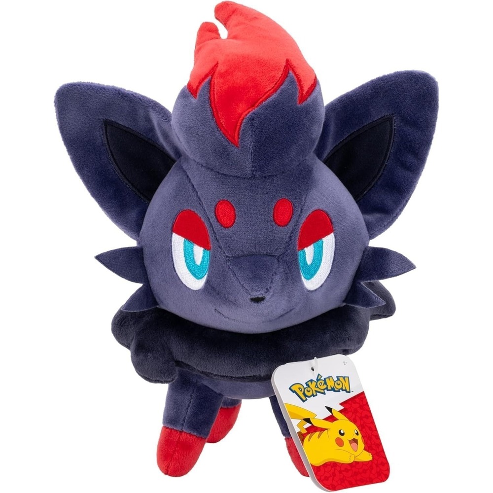 Pokemon Zorua Plush Jazwares Stuffed Animal Toy Black Red 8" NEW Tag